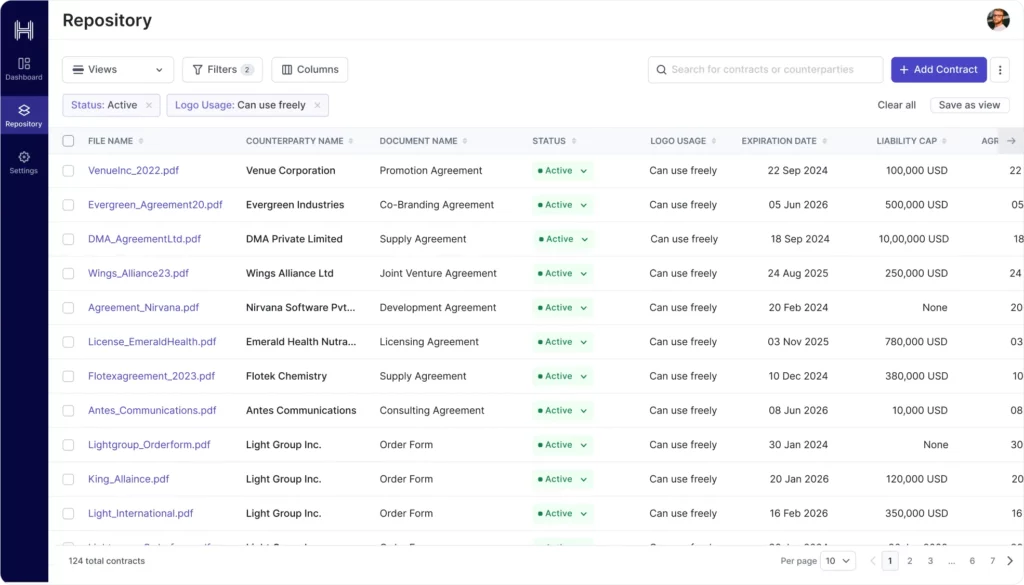 Hyperstart Contract Management Repository for all your contracts