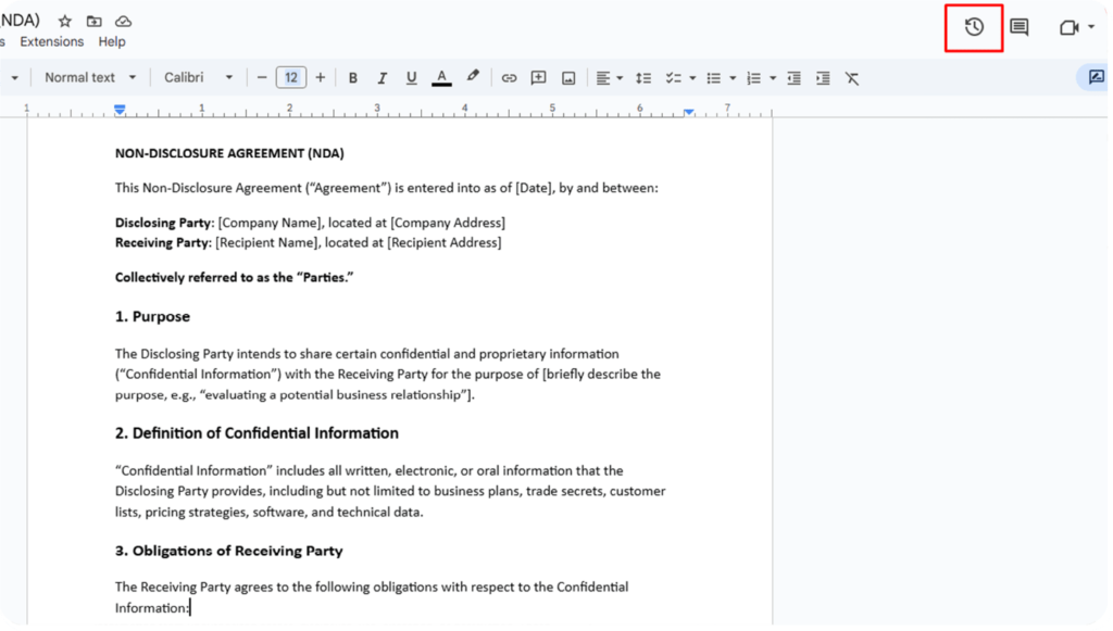 How to redline in Google Docs | Step 6 | HyperStart CLM