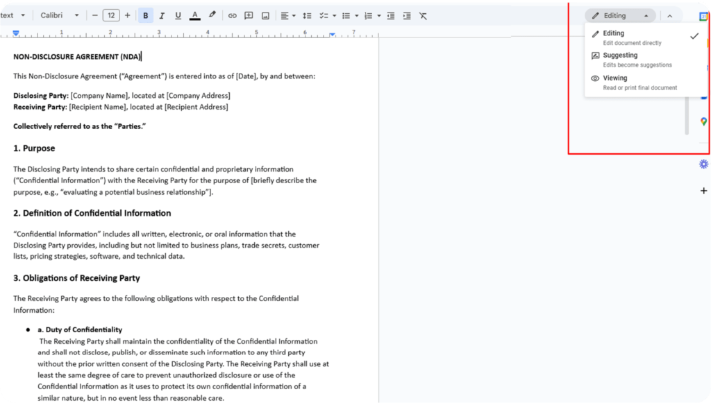 How to redline in Google Docs | Step 7 | HyperStart CLM
