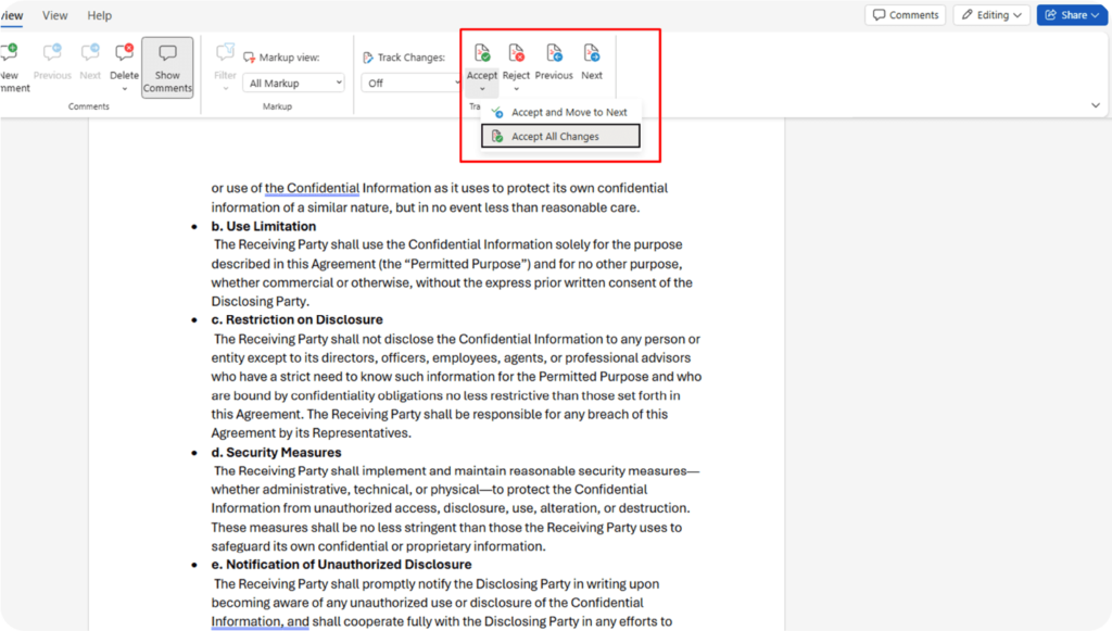 Finalize and accept changes | HyperStart