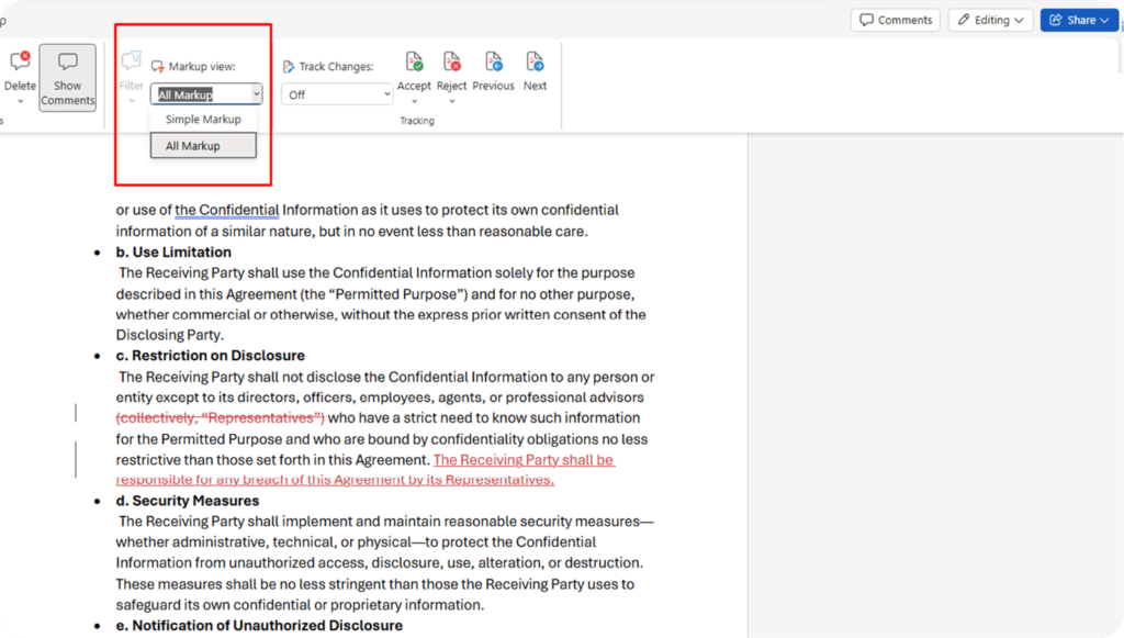 Change markup view options | HyperStart