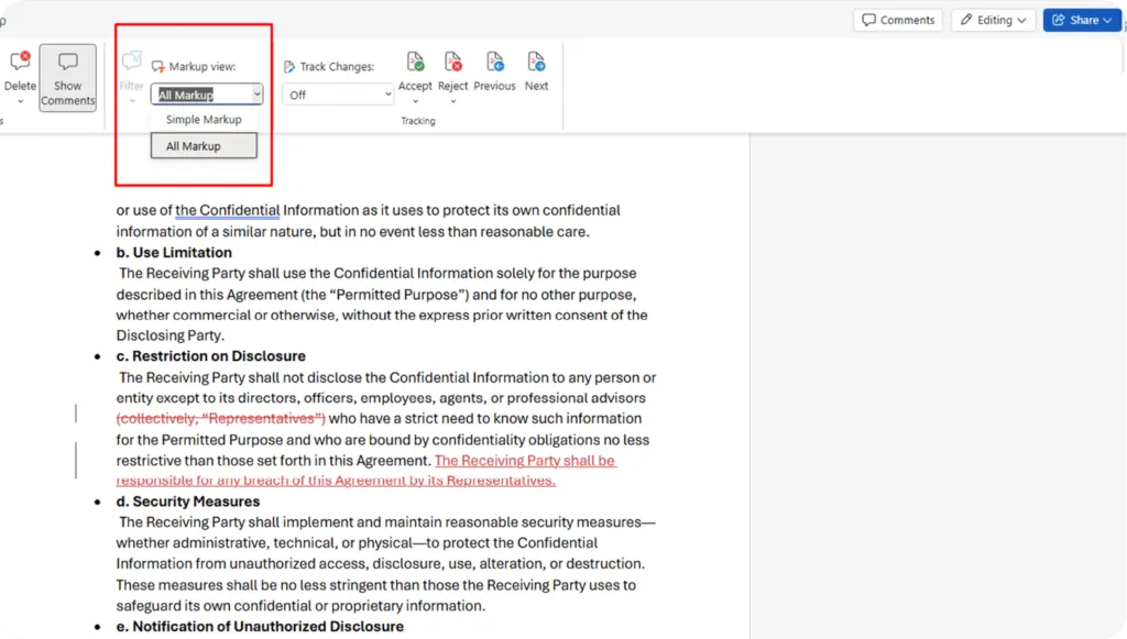 Change markup view options | HyperStart